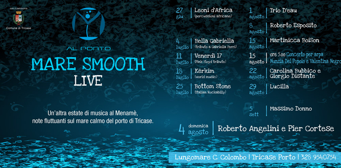 Rassegna Mare Smooth, la musica del Menamé a Tricase Immagine Rassegna Mare Smooth, la musica del Menamé a Tricase